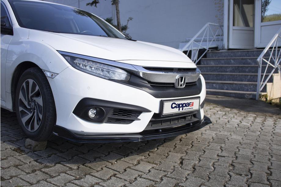 Honda Civic Sedan X 2016-2021 Lip bara fata V1 (negru) Foto 7