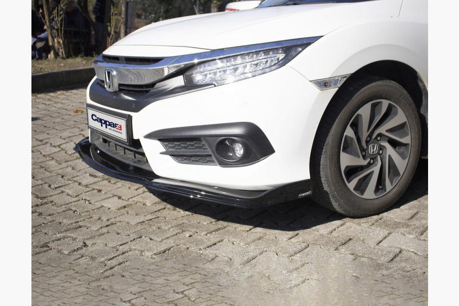 Honda Civic Sedan X 2016-2021 Lip bara fata V1 (negru) Foto 2
