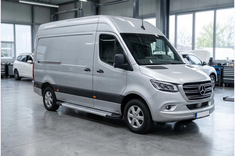 Mercedes Sprinter W907/W910 2018- Praguri Laterale New Vision Grey (2 buc, Aluminiu) Foto 1