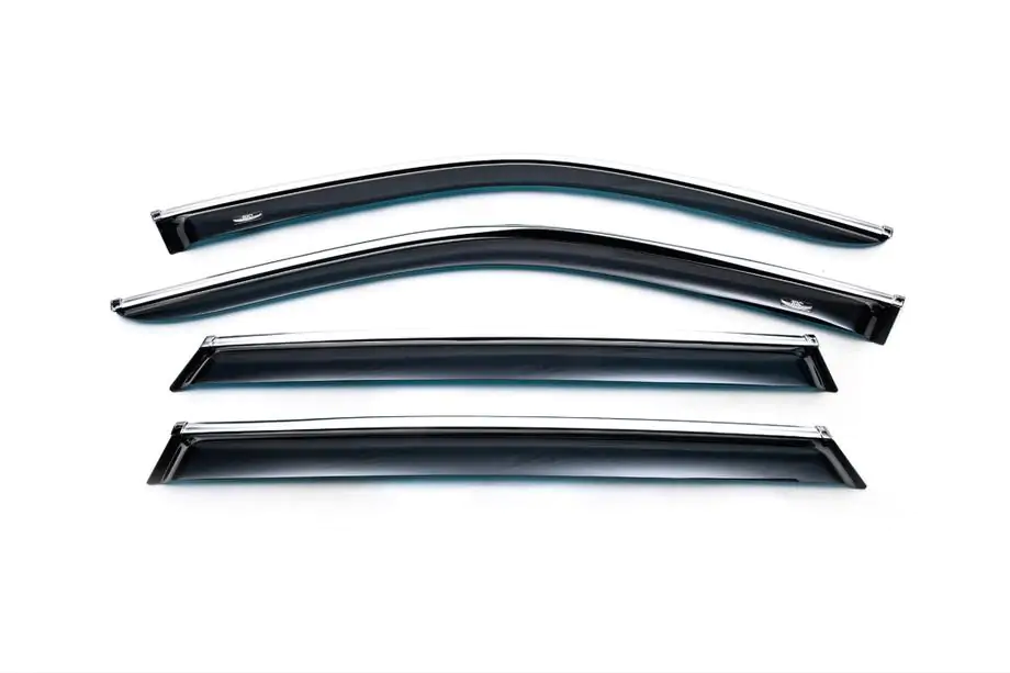 BMW X5 E70 2007-2013 Deflectoare geamuri cu ornament cromat (4 buc, HIC) Image