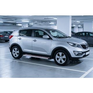 Praguri Laterale Maya Rosu-Gri (2 buc, Aluminiu) Kia Sportage 2010-2015 foto 1