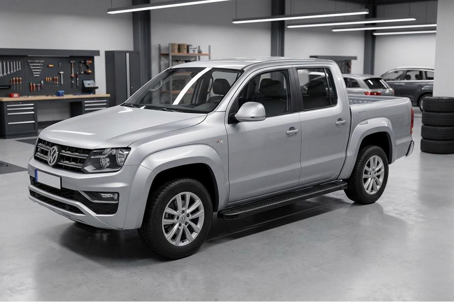 Volkswagen Amarok 2010-2022 Praguri Laterale Maya V2 Black (2 buc, Aluminiu) Image