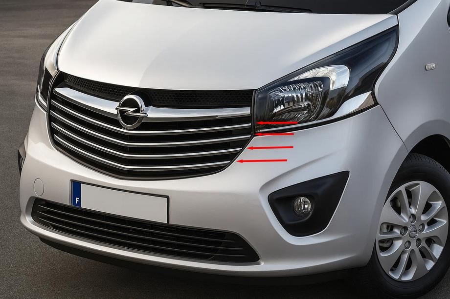 Opel Vivaro 2015-2019 Capace Grila Carmos Inox Image
