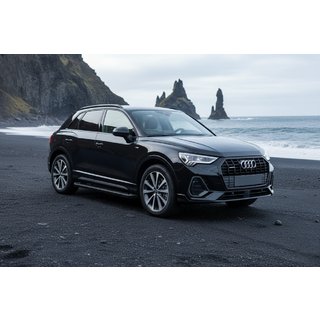 Praguri Laterale Allmond Black (2 buc, Aluminiu) Audi Q3 2019–2025 foto 1