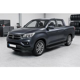 Praguri Laterale Allmond Black (2 buc, Aluminiu) SsangYong Musso ІІ 2018- foto 1