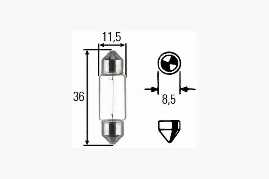 Bec Semnalizare Narva 17125 C5W 12V 5W SV8.5 11x35 Foto 2