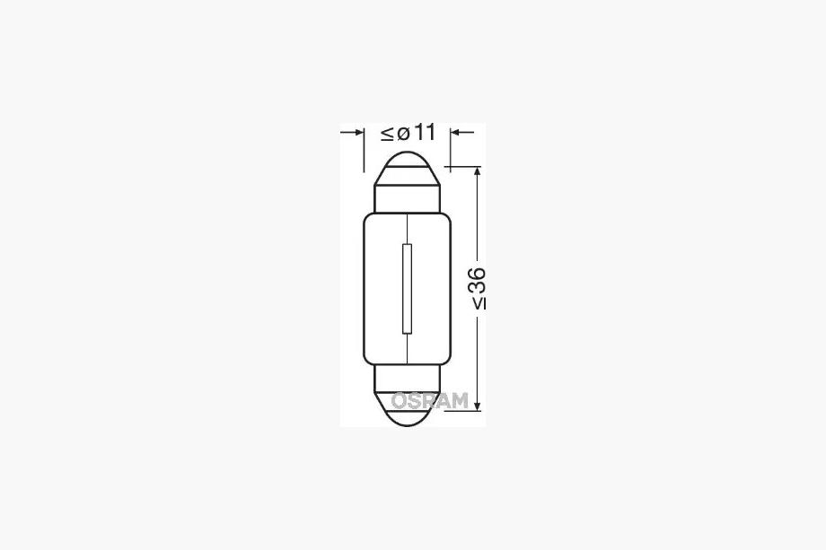 Bec Semnalizare Osram 6423-02B C5W 36mm 24V SV8.5-8 Foto 2