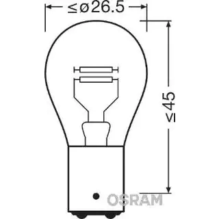 Bec Semnalizare Osram 7537 P21/5W 24V 21W BA15d foto 2