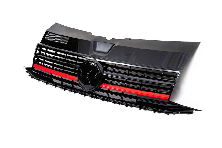 Volkswagen T6 2015-2024 Grila fata cu banda rosie (pentru emblem) Foto 2