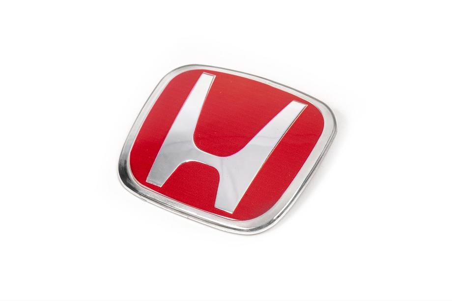Honda Emblema (rosu, autocolant) 120mm x 100mm (distanta prinderi 50mm) Foto 2