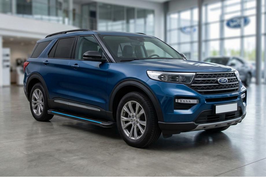 Ford Explorer 2019- Praguri Laterale Maya Blue (2 buc, Aluminiu) Image