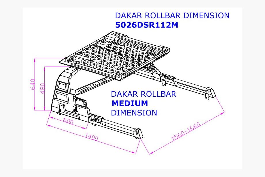 Toyota Hilux 2015- Rollbar cu cos Dakar (fara rolete) Foto 3
