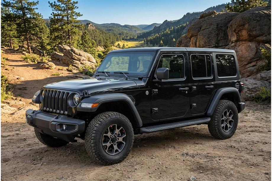 Jeep Wrangler 2018- Praguri Laterale Tayga Black (2 buc, Aluminiu) Foto 1