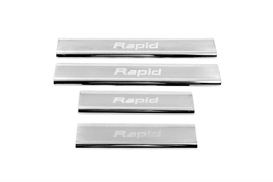 Skoda Rapid 2012-2019 Praguri Carmos V2 (4 buc, inox) Foto 2