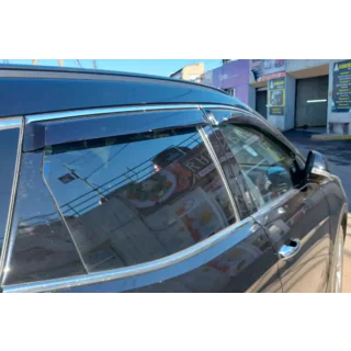 Deflectoare geamuri cu ornament cromat (4 buc, HIC) foto 1