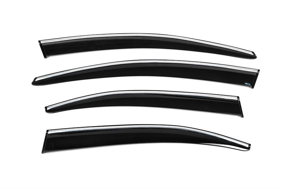 Peugeot 301 2012- Deflectoare geamuri cu ornament cromat (4 buc, Sunplex Chrome) Foto 9