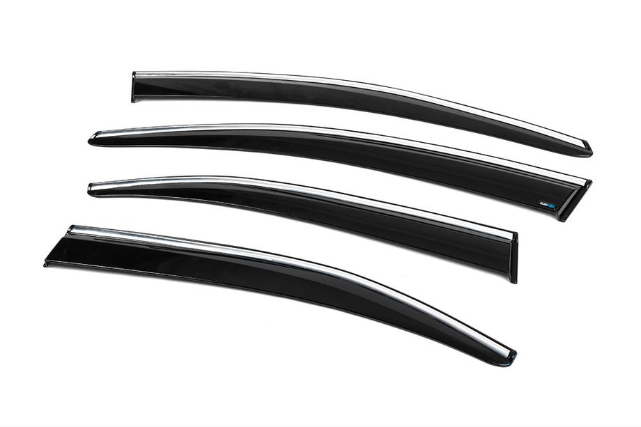 Peugeot 301 2012- Deflectoare geamuri cu ornament cromat (4 buc, Sunplex Chrome) Foto 10