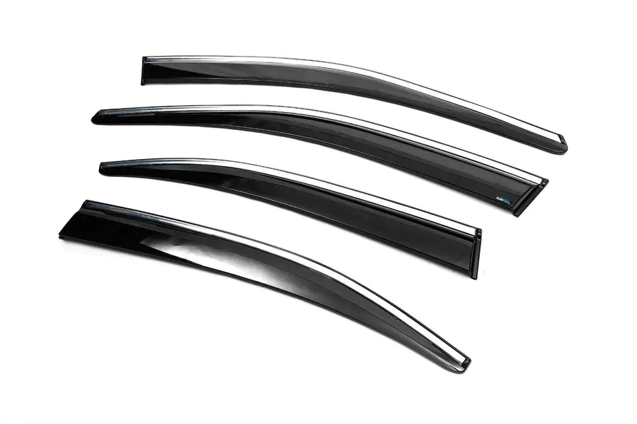 Skoda Octavia III A7 2013-2019 Deflectoare geamuri cu ornament cromat Liftback (4 buc, Sunplex Chrome) Foto 2