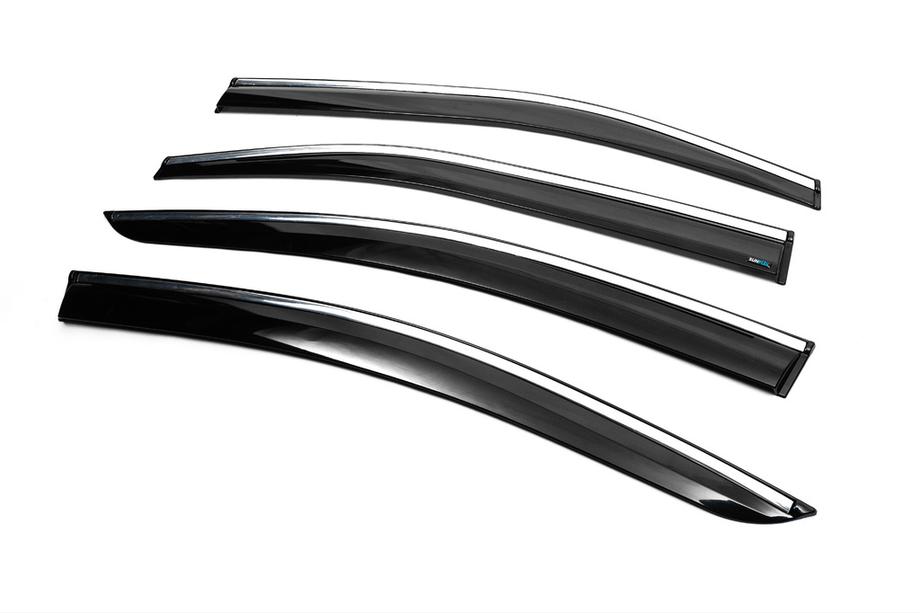 Toyota Corolla 2019- Deflectoare geamuri cu ornament cromat (4 buc, Sunplex Chrome) Foto 2