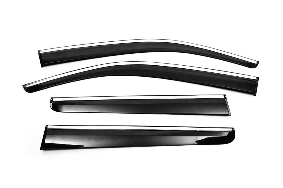 Toyota Hilux 2006-2015 Deflectoare geamuri cu ornament cromat (4 buc, Sunplex Chrome) Foto 5