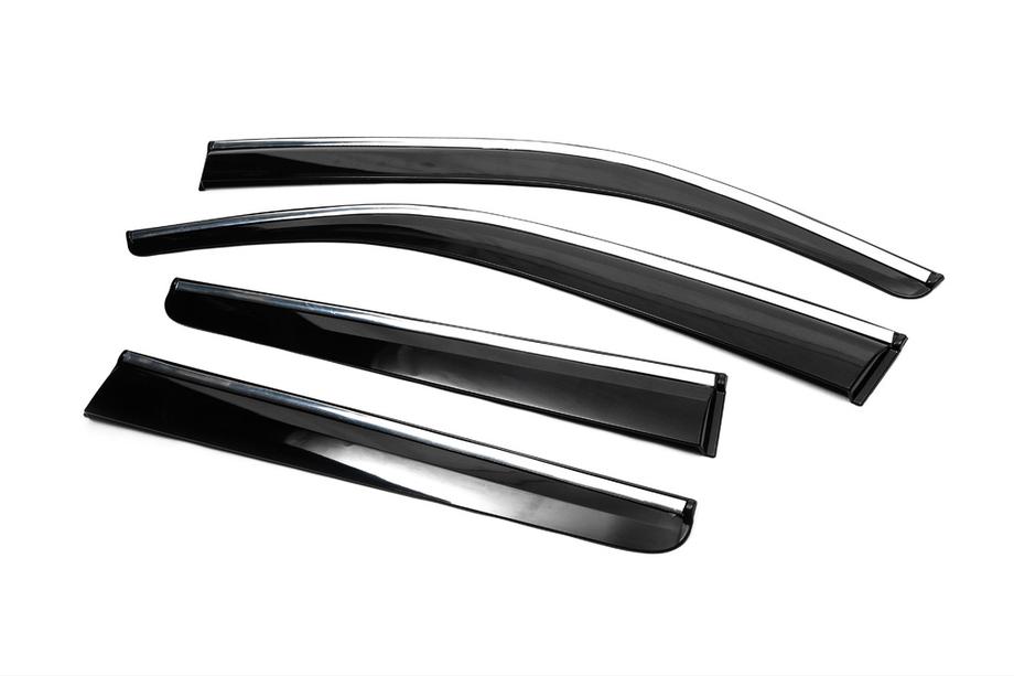 Toyota Hilux 2015- Deflectoare geamuri cu ornament cromat (4 buc, Sunplex Chrome) Foto 10