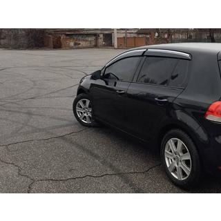 Deflectoare geamuri cu ornament cromat HB (4 buc, Sunplex Chrome) Volkswagen Golf 6 2008-2014 foto 4
