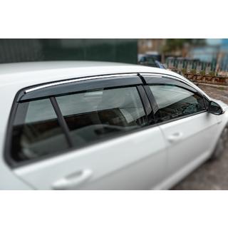 Deflectoare geamuri cu ornament cromat HB (4 buc, Sunplex Chrome) Volkswagen Golf 7/E-Golf 2012-2020 foto 1