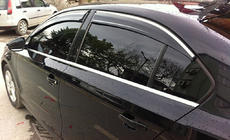 Volkswagen Jetta 2011-2018 Deflectoare geamuri cu ornament cromat (4 buc, Sunplex Chrome) foto 1