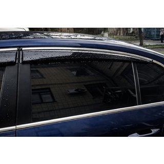 Deflectoare geamuri cu ornament cromat (4 buc, Sunplex Chrome) Volkswagen Passat B6 2006-2012 foto 2