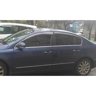 Deflectoare geamuri cu ornament cromat SD (4buc, EU, Sunplex Chrome) Volkswagen Passat B7 2012-2015 foto 1