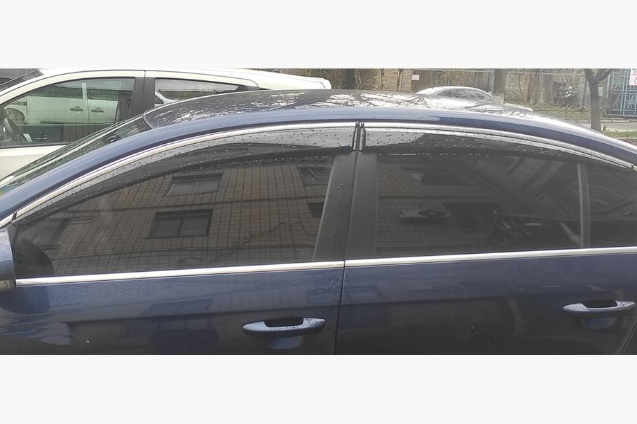 Volkswagen Passat B7 2012-2015 Deflectoare geamuri cu ornament cromat SD (4buc, EU, Sunplex Chrome) Foto 4