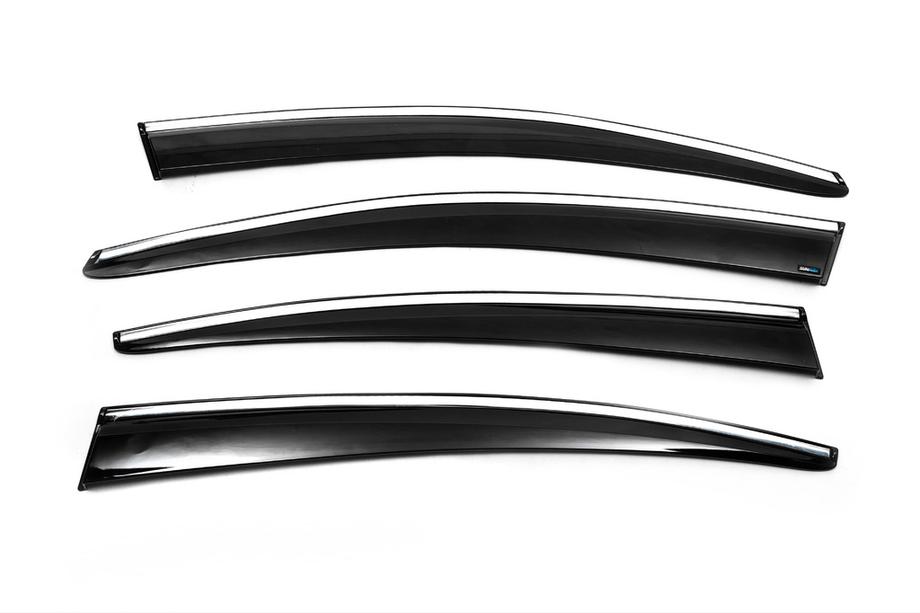 Volkswagen Passat B7 2012-2015 Deflectoare geamuri cu ornament cromat SD (4buc, EU, Sunplex Chrome) Foto 6
