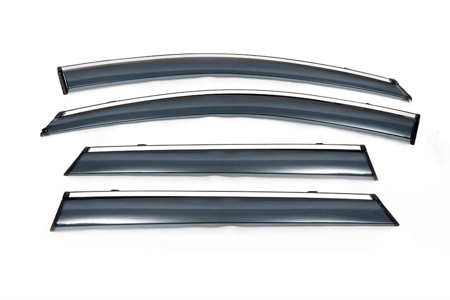 Nissan Qashqai 2014-2021 Deflectoare geamuri cu ornament cromat (4 buc, Libao) Foto 2