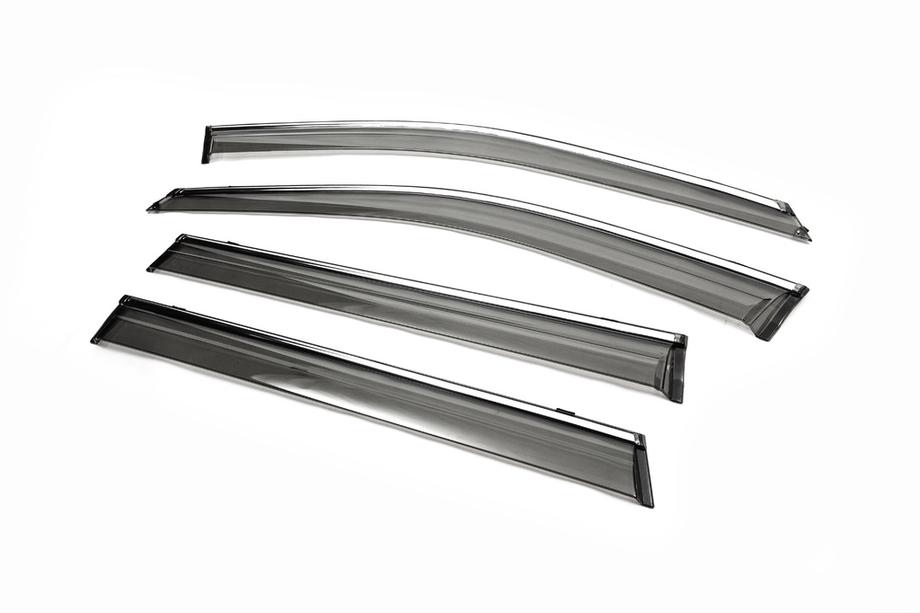 Subaru Outback 2009-2014 Deflectoare geamuri cu ornament cromat (4 buc, Libao) Foto 3
