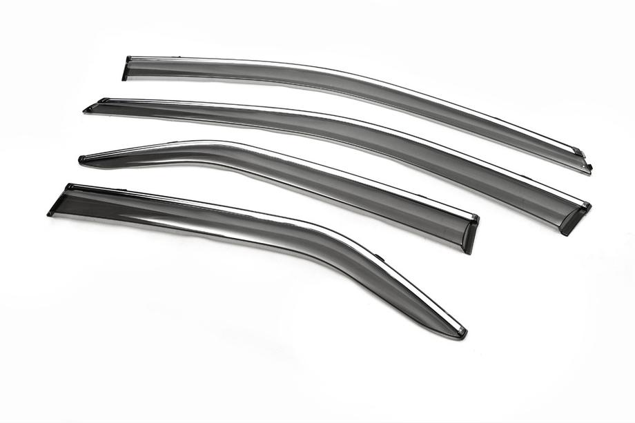 Toyota Camry 2011–2017 Deflectoare geamuri cu ornament cromat (4 buc, Libao) Foto 2
