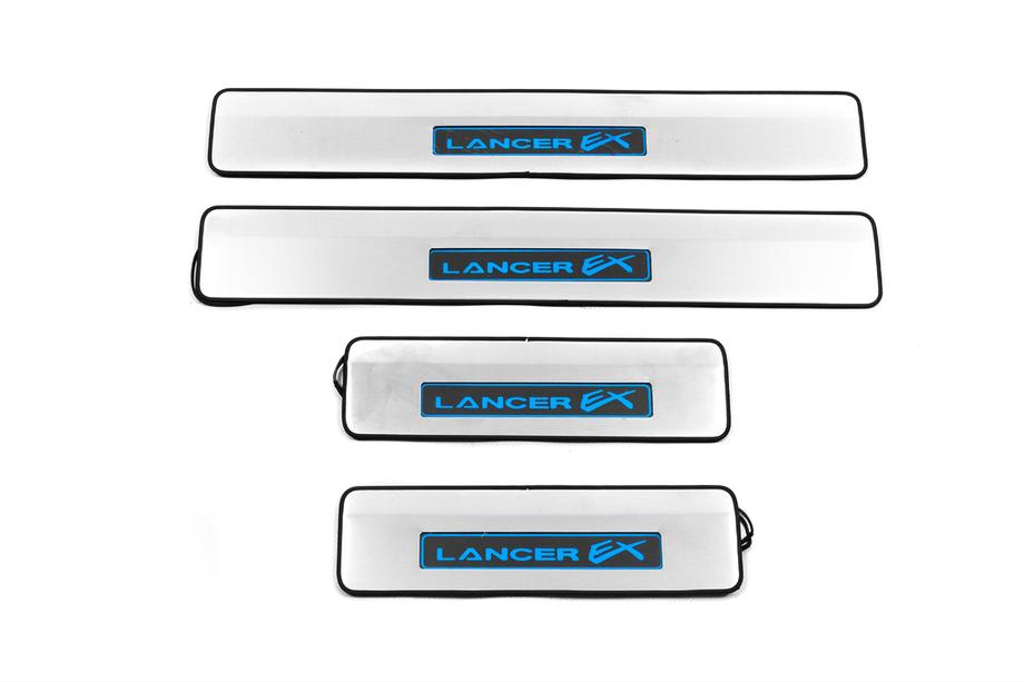 Mitsubishi Lancer X 2008- Protectii praguri (Libao Led, 4 buc, inox) Image