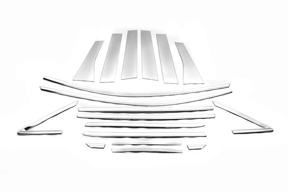 Ford Kuga/Escape 2013-2019 Set complet ornamente geamuri Libao (18 piese, inox) Image