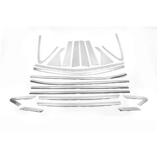 Set complet ornamente geamuri si stalpi LIBAO (20 buc, inox) foto 2