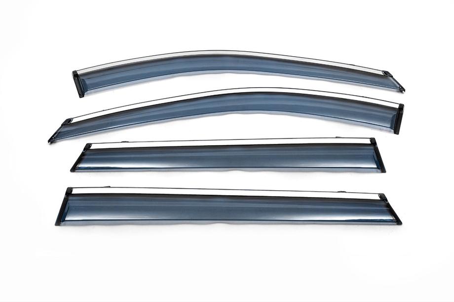 Nissan X-trail T32/Rogue 2014-2021 Deflectoare geamuri cu ornament crom (4 buc, BK) Foto 2