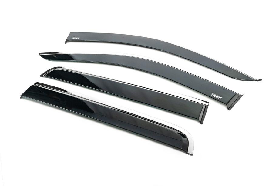 Nissan Navara/NP300 2016- Deflectoare geamuri cu ornament cromat (4 buc, Niken) Foto 2