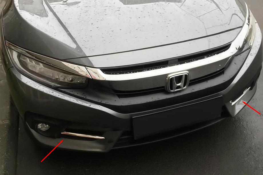 Honda Civic Sedan X 2016-2021 Capace proiectoare ceata Carmos (2 buc, inox) Foto 1