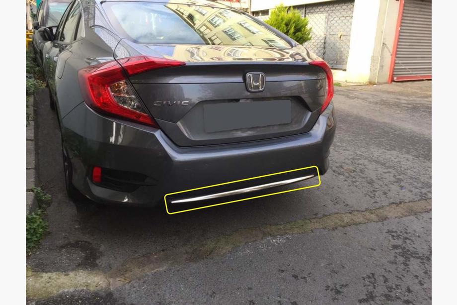 Honda Civic Sedan X 2016-2021 Protectie Bara Spate Inox Foto 1