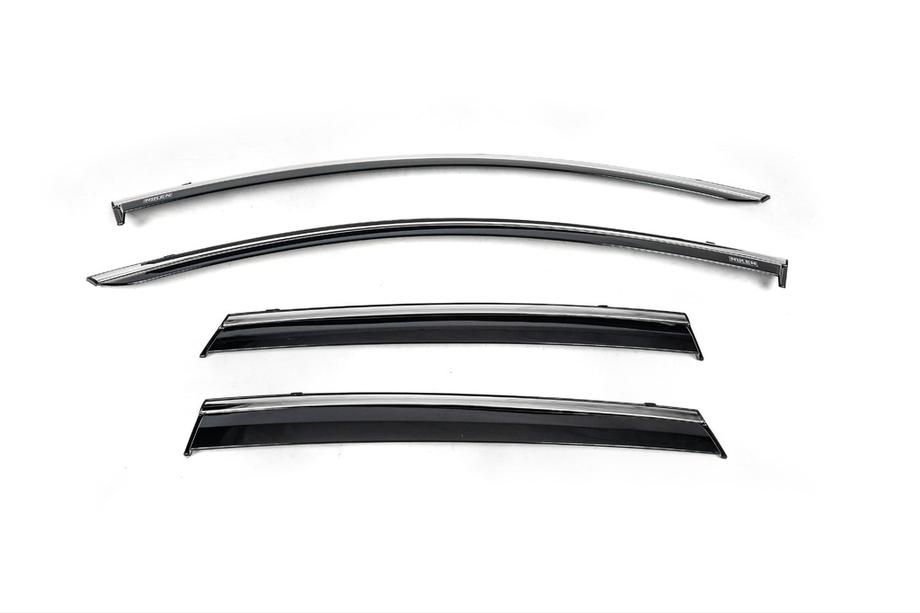 Renault Clio V 2019- Deflectoare geamuri cu ornament cromat (4 buc, Niken) Image