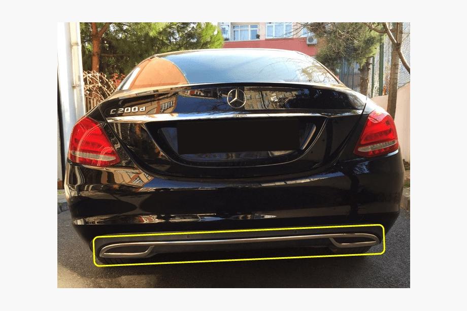 Mercedes C-class W205 2014-2021 Protectie margine bara spate V2 inox Image