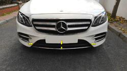 Mercedes E-class W213 2016-2023 Banda cromata pentru bara fata 2016-2020 (inox) foto 2