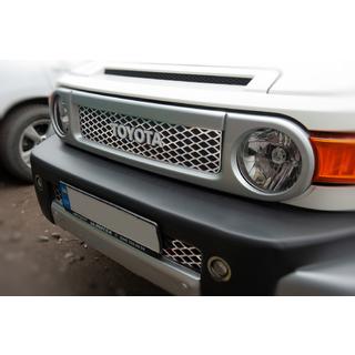 Capace cromate pentru grila (otel inoxidabil) Toyota FJ Cruiser 2006-2022 foto 3